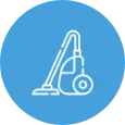 Icon: Blue circle with vaccum cleaner